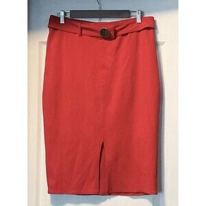 Express Women’s Belted Pencil Skirt Size M, Red